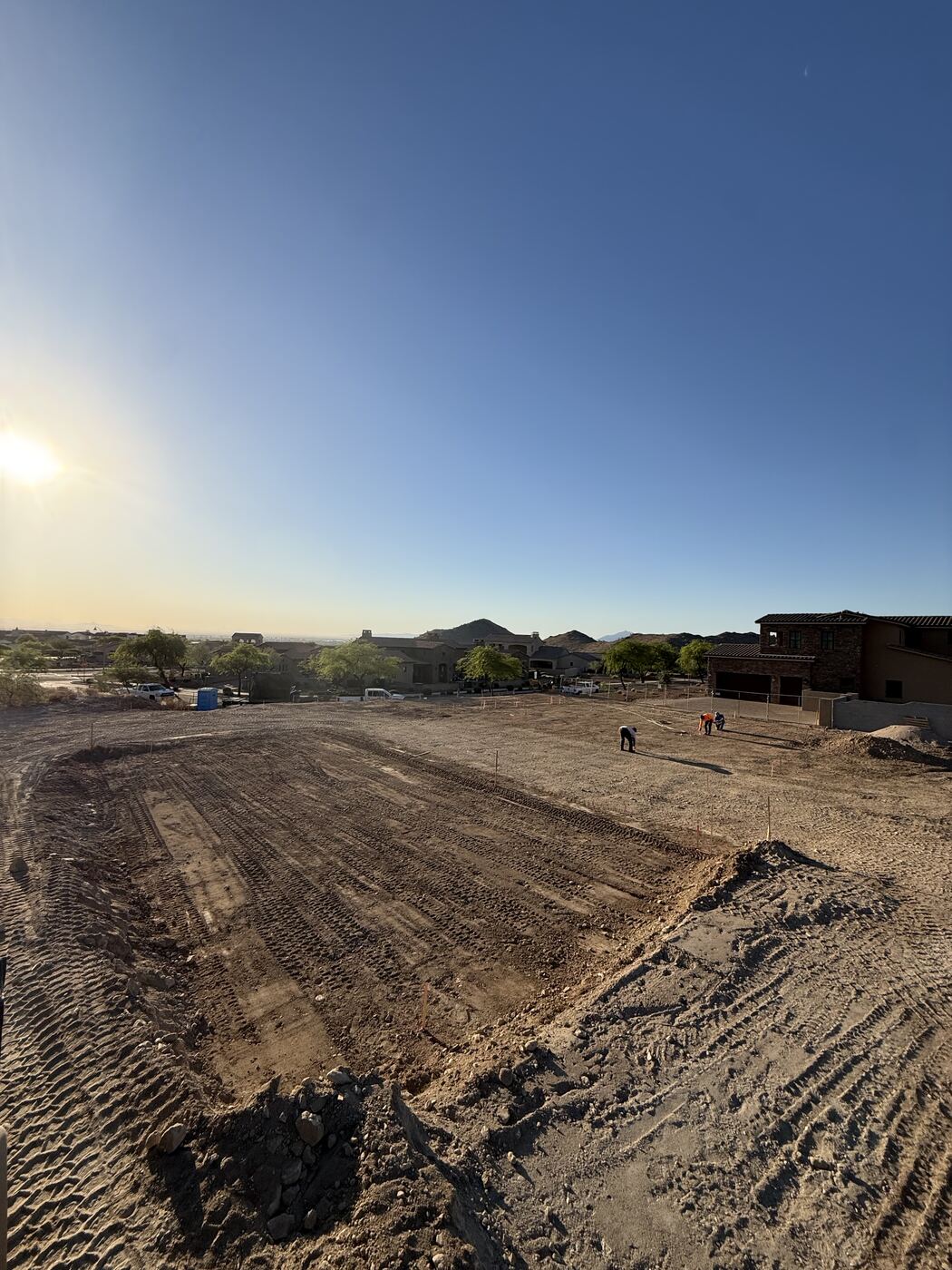 Precision grading in Queen Creek, AZ — R² Contracting site prep